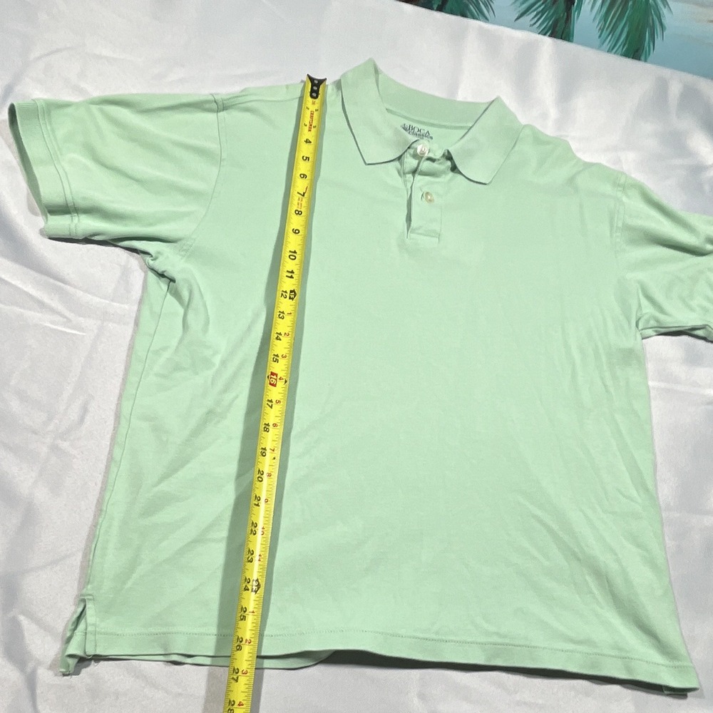 Boca Classics Mens M Green Solid Polo Shirt Short Sleeve Collared Button - Picture 6 of 8